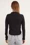 Basic Draped Side Stand Collar Modal Blouse - 4