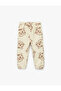 Cotton Blend Lace-Up Waist Printed Fleece-Lined Jogger Sweatpants - 3