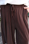 Women's Modal Cupra Elastic Waist Adjustable Lace-Up Wide Leg Loose Trousers 3207 Mink - Special Series - 3