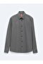 Anthracite Striped Regular Fit Long Woven Sport Cotton Blend Shirt - 6