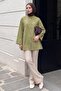Flared Scuba Trousers - Stone