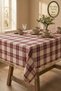 Monika Series |   Vintage Bohemian Tasseled Tablecloth - Authentic 100% Natural Burgundy Buldan Tablecloth - 2