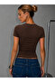 Cotton Soft Textured Natural Viscose Straight Cut Short Sleeve 3-Pack Crewneck Bluz-T-Shirt - 4