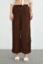 Elastic Waist Crepe Fabric Pocket Trousers - 6