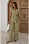Green Basic Vest Pants Suit Sh241 - 2