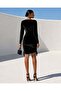 Drapeli Double Breasted Collar Mini Length Velvet Fabric Evening Dress 581933 Black - 4