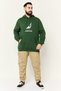 Men Brand Logo Long Sleeves Hoodie, Dark Green - 2