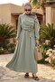 Mint Green Dress with Layered Ruffle Detail on the Front - 3
