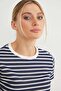 Striped Crew Neck Transitional Crop T-Shirt - 3