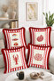 Sea-Themed Fish, Seashell, Lobster and Coral Patterned 4-Piece Fringed Throw Pillow Cover Set - 2