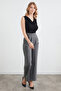 Velcro Zippered Palazzo Fabric Trousers - 5