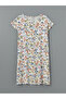 Original Oval Neck Floral Dress - 5