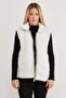 Polo Neck Zippered Plush Vest - 3