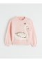 Lcw Kids Pink Swan Patterned Girls' Knitwear Sweater