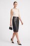 Black Mita Midi Genuine Leather Women's Skirt - 5