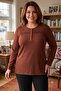 Large Size Wool Combed Cotton Blouse-Peach
