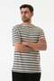 Striped Openwork Crew Neck Knitwear T-Shirt - 4