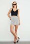Polka Dot Patterned Slit Skirt Shorts