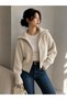 Oversize Thessaloniki Knitted Zipper Detailed Knitwear Women's Cardigan - 3