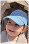 Baby Summer Hat - Soft Jean Baby Cap with Cat Emblem (0-18 Months) (Size 43-46 cm)
