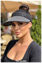 Women's Straw Visor Hat - Adjustable Sports and Beach Visor with Black Stripe (57-58 cm) (100% Paper) - 6
