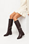 Lulu Women's Boots Pointed Toe Full Mold P319-Brown - 5