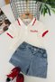 My Little Sister West Girl Embroidered Detailed Sports Girls' 2-Piece Set - White