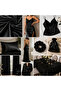 Black Draped Satin Fabric - 2