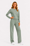 Women's Cotton Crew Neck Wide Leg Tracksuit Set Çağla-101 - 5