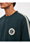 Men's R Embroidered Stripe Detailed Regular Fit Tracksuit Set Petrol - 6