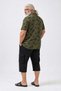 Men's Oversized Polo Neck T-Shirt Palm 24460 Military Green - 3