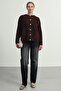 Women's Soft Plush Look Beard Knitwear Cardigan Jacket - 5