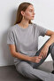 Women's Comfort Fit Basic Gray Loose T-Shirt - 4