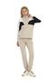 Women's Two-Thread Zipper Collar Elasticized Cuff Long Sleeve Stone Tracksuit Set - 7774 - 5