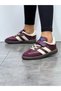 Children's Velcro Lace Waterproof Sports Shoes - Claret Red Beige - 3