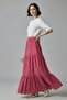 Women's Floral Patterned Flared Skirt Elastic Waist Viscose Woven Summer Comfortable Stylish Casual Skirt