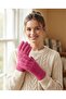 Unisex Sera Gloves Fo 5572 Fuchsia Color Furry and Soft Textured Winter Knitted Gloves (Made in Turkey) - 3