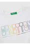 Boy's white crew neck long sleeve t-shirt with front logo Printed - 2
