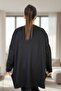 Stone Embellished V-Neck Slit Long Loose Fit Viscose Fabric Extra Large Size Bluz - 6