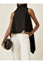 Women's Satin Short Front Long Back Asymmetric Bustier High Fashion Blouse - 4