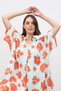 PATTERNED V-NECK LONG DRESS - 7