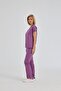 Purple Dr. Greys Doctor Nurse Medical Scrubs Suit Terry Cotton Fabric - 5