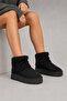 Sweater Suede Thick Sole Winter Women's Boots with Fur Inside - Black - 4