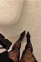 Black Lace Floral Patterned Fishnet Pantyhose - Stylish and Casual - 3