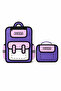 Purple Pink 2D Design Primary School School Bag and Lunch Box Set with Pen Holder Compartment