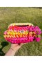 Mysey Handmade Knitted Multicolor Women's Clutch Bag Colorful Handbag