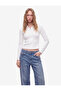 Cotton Slim Fit Zippered Long Sleeve Camisole Polo Neck T-Shirt - 4