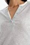 Slim Fit Buttoned Collar Rib Knit Long Sleeve T-Shirt G3490Ax25Wn - 4