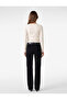 Cotton Slim Fit Long Sleeve Crew Neck T-Shirt with Side Drawstrings and Tie - 4