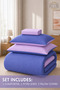 Stripe Reversible  Comforter Set- Ultra Soft  Microfiber Fabric, Soft Siliconized Fiber Filling - 3